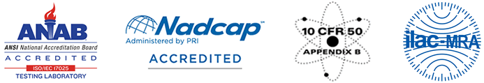 ISO 17025 Accredited by Laboratory Accreditation Board | Nadcap Accredited Mark | L-A-B Accredited for ISO 17025